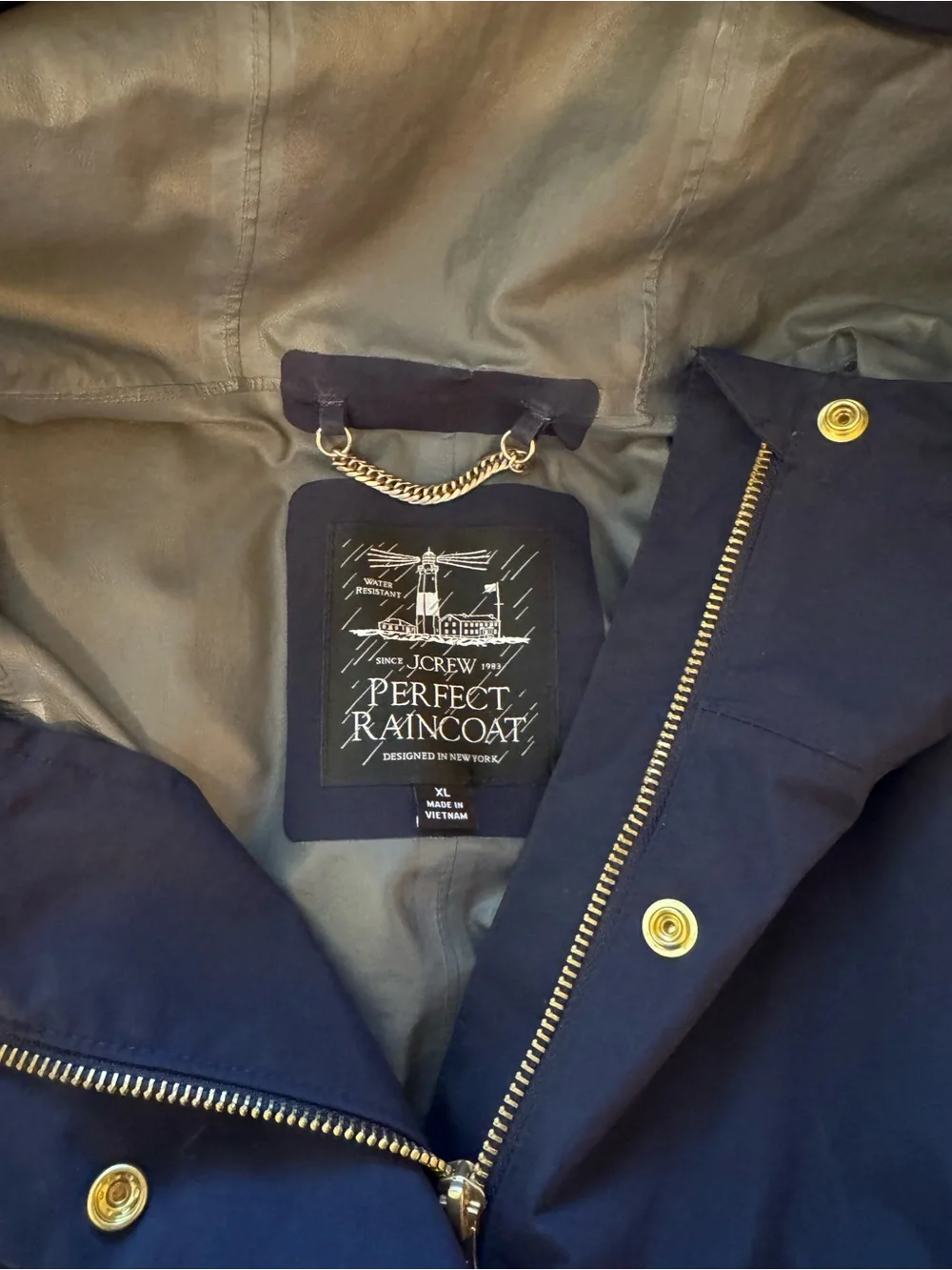 J.Crew Women’s Navy Perfect Raincoat Trench
